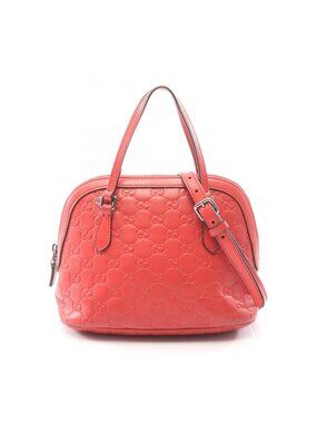Gucci Handbag Guccissima 2-Way Red Leather